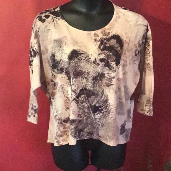 FRENCH BLUE ABSTRACT TOP SIZE M - Picture 1 of 5